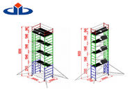 Paduan Aluminium Mobile Tower Scaffold Platform Menara Scaffold Ringan Kapasitas 272kg
