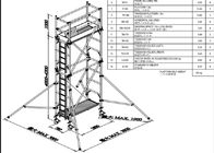 Mobile Aluminium Scaffold Tower Tahan Lama 7,5m Menara Mudah Perancah