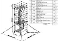 Sistem Perancah Baja Stabil Menara Perancah Ringan Aluminium Mobile
